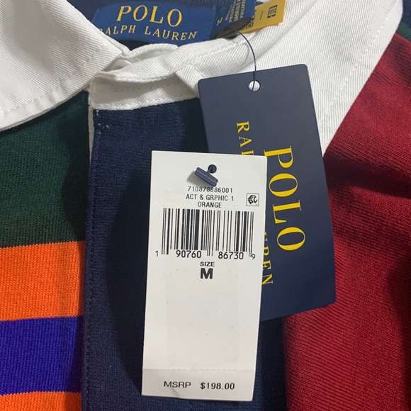 NWT POLO Ralph Lauren Classic Fit Patchwork Rugby Shirt - Picture 8 of 10